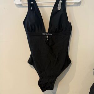 Calvin Klein Black V-Neck Swimsuit